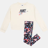 Nike Beige Fleece Sweatshirt & Jog Pants (Set Of 2) (winter)