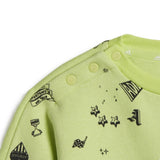 Adidas green all over printed fleece lined sweatshirt (winter)