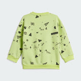 Adidas green all over printed fleece lined sweatshirt (winter)