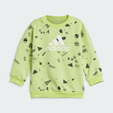 Adidas green all over printed fleece lined sweatshirt (winter)