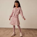 Juniors pink checkered knitted pullover (winter)