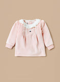 Giggles pink fleece lace detailed shirt & Pyjama set (set of 2) (winter)