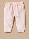 Giggles pink fleece lace detailed shirt & Pyjama set (set of 2) (winter)