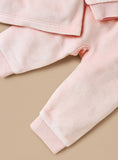 Giggles pink fleece lace detailed shirt & Pyjama set (set of 2) (winter)