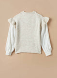 Juniors flower sequins knitted frill sweatshirt (winter)