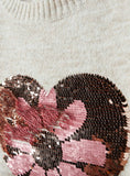 Juniors flower sequins knitted frill sweatshirt (winter)