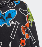 Adidas all over mickey mouse printed black hoodie (winter)
