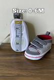 Juniors grey & red stripe Colorblock infant shoes
