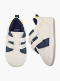 Juniors Panelled Shoes with Hook and Loop Closure