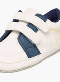Juniors Panelled Shoes with Hook and Loop Closure