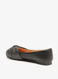Missy Black Girls Beads Embellished Slip On Ballerina Shoes