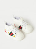 Giggles white Striped infant shoes