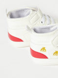 Giggles white Striped infant shoes