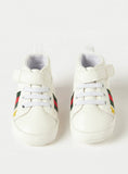 Giggles white Striped infant shoes
