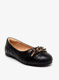 Little Missy Chain Accented Slip On Ballerina Shoes