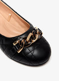 Little Missy Chain Accented Slip On Ballerina Shoes