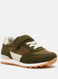 Juniors Colour Block Sneakers with Hook and Loop Closure