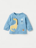 Juniors Blue Dino World Shirt & Pyjama Set (Set Of 2)