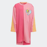 Adidas minnie & daisy pink colorblock long sweat dress (winter)