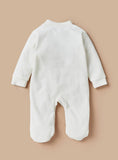 Juniors Solid White Bear Embroidered Fleece Sleepsuit (winter)