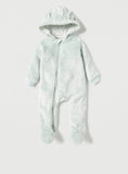 Juniors Ice Blue Hooded Fleece Zipped Sleepsuit (winter)