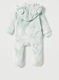 Juniors Ice Blue Hooded Fleece Zipped Sleepsuit (winter)