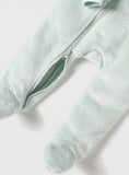 Juniors Ice Blue Hooded Fleece Zipped Sleepsuit (winter)