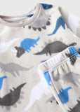Matalan Grey All Over Dino Printed Fleece Shirt & Pyjama Set (Set Of 2) (winter)