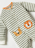 Juniors Lion & Tiger Embroidered Fleece Sleepsuit (winter)
