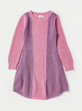 Juniors Pink & Purple Knitted Long Dress & Leggings (Set Of 2) (winter)