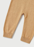 Juniors Brown Bear Knitted Openfeet Sleepsuit (winter)