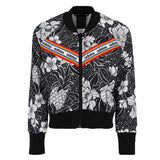 Adidas Black All Over Floral Printed Zipped Pullover (winter)