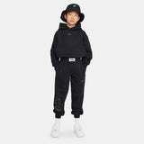 Nike Solid Black Back Printed Fleece Lined Hoodie (winter)