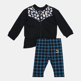 Puma Black Printed Blouse & Checkered Pyjama Set (Set Of 2) (winter)