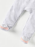 Giggles Pink Floral Fleece Colorblock Sleepsuit (Winter)