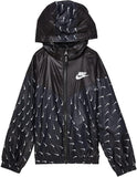 Nike Black All Over Logo Printed Zipped Hoodie (winter)
