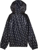 Nike Black All Over Logo Printed Zipped Hoodie (winter)
