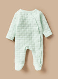 Giggles Green Quilted & Padded Sleepsuit (winter)