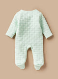 Giggles Green Quilted & Padded Sleepsuit (winter)