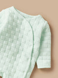 Giggles Green Quilted & Padded Sleepsuit (winter)
