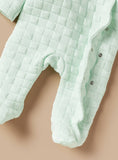 Giggles Green Quilted & Padded Sleepsuit (winter)