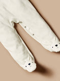 Juniors White Bear Bow Fleece Sleepsuit (winter)