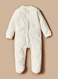 Juniors White Bear Bow Fleece Sleepsuit (winter)