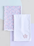 Juniors all over floral & polka dot blanket (set of 2)