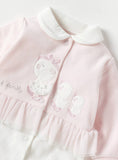 Giggles Pink Duck Family Embroidered Fleece Sleepsuit (winter)