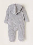 Juniors Grey Fleece Bunny & Moon Embroidered Hooded Sleepsuit (winter)