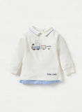 Juniors Little Train Embroidered Fleece Shirt & Pyjama Set (Set Of 2) (winter)