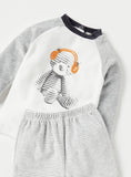 Juniors Grey Music Bear Fleece Shirt & Pyjama Set (Set Of 2) (winter)
