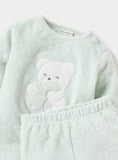 Juniors Crystal Blue Bear Embroidered Fleece Shirt & Pyjama Set (Set Of 2) (winter)
