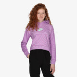 Nike Purple All Over Logo Printed Fleece Lined Hoodie (Winter)